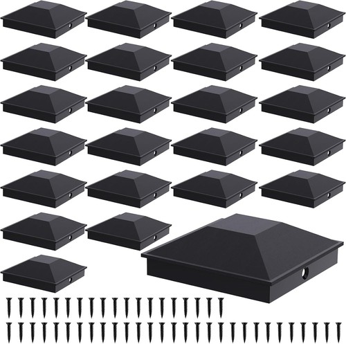 4x4 post caps black actual - post,