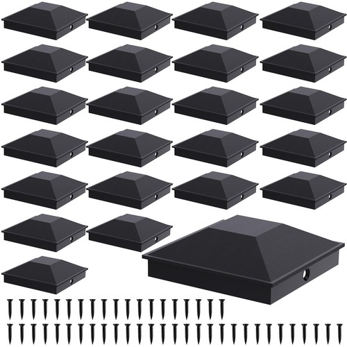 4x4 post caps black actual - post,