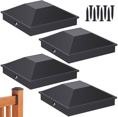 4x4 post caps black - black, aluminum