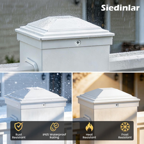 4x4 post caps white - white, pack