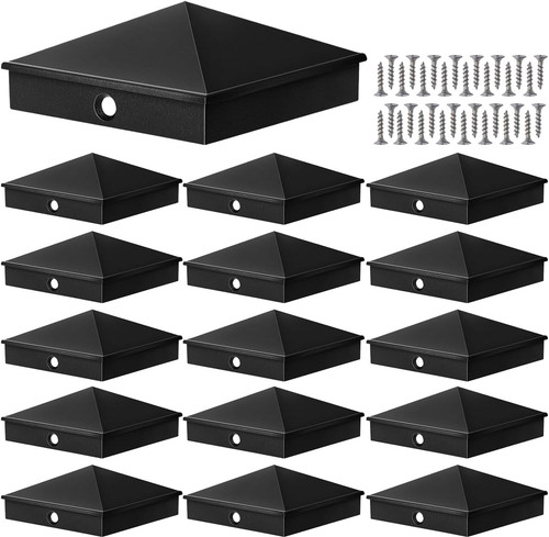 6x6 post caps black square - caps,