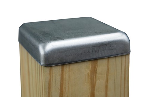 Flat galvanized post cap 4x4 - galvanized,