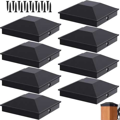 6x6 post caps - caps, black(actual